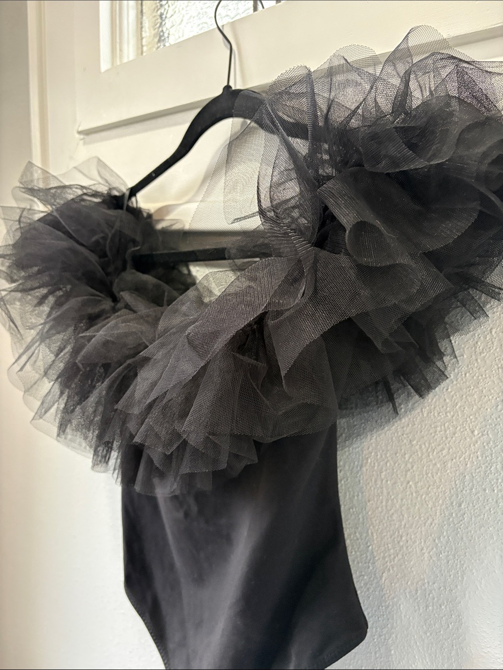 Free People Black Tulle Ruffle Bodysuit - Picture 7 of 9